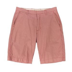J. Crew Shorts Mens 31 Red White Gingham Plaid Check Cotton Flat Front Chino